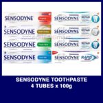 [BUNDLE OF 4] Sensodyne Sensitive Toothpaste 100g (Repair & Protect / Original / Cool Gel / Fresh Mint / Multi Action)