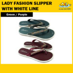 Lady Fashion Slipper with White line